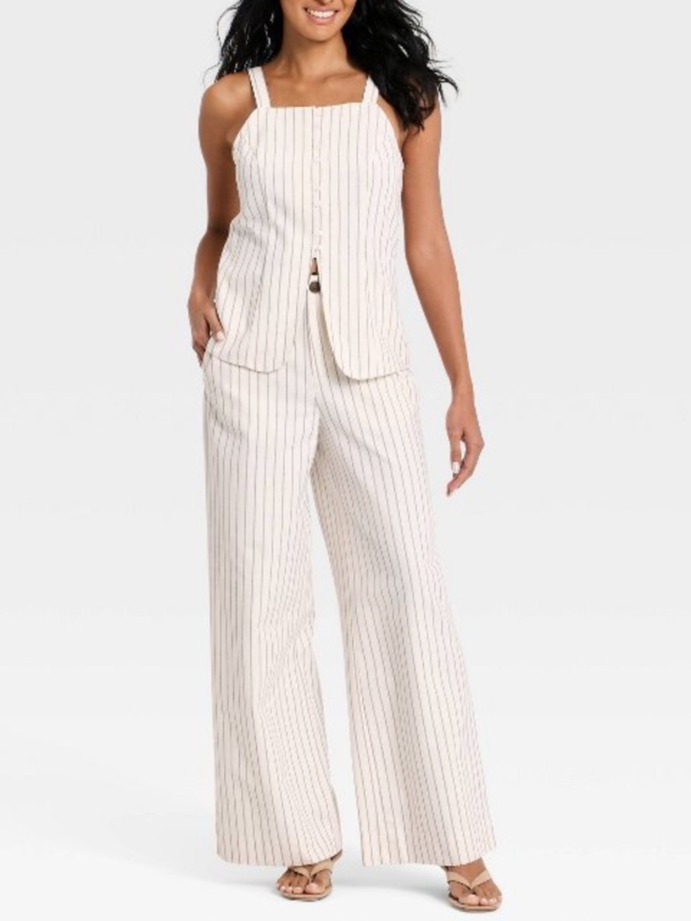 a new day Cream Striped Wide-Leg Pant